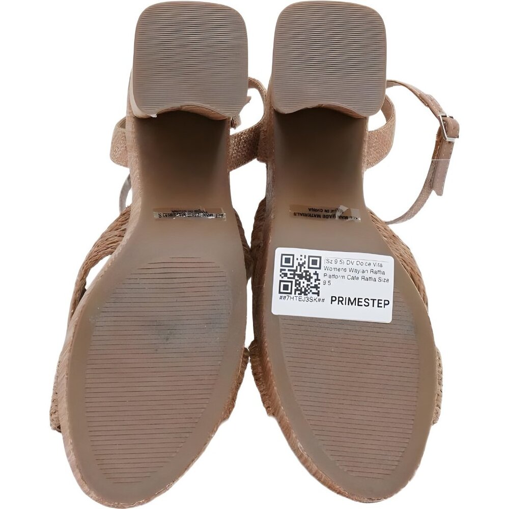 DV Dolce Vita Waylan Raffia Platform Sandals - Cafe Raffia - Women's US 9.5 - Picture 6 of 6